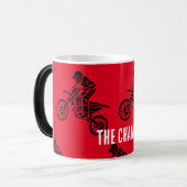 MotoX Enduro Motorradfahrer passen Text an Verwandlungstasse (Vorderseite Links)