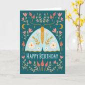 Motte, Moons und Pilze zum Geburtstag Karte (Gelbe Blume)