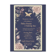 Motte, Rose & Distel Hochzeitspostkarte II