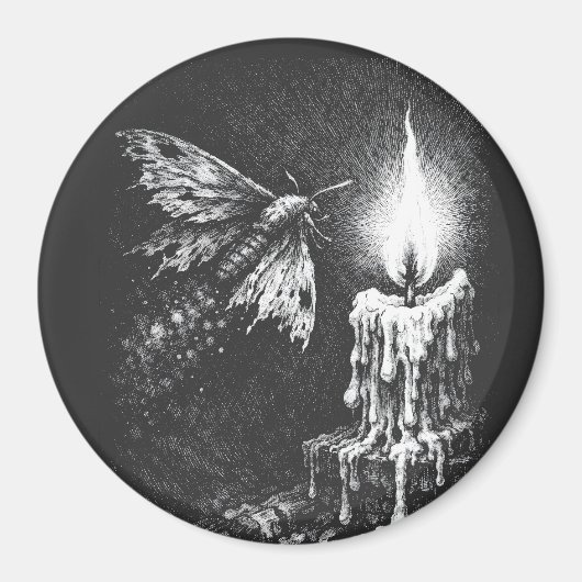 Motte zur Flamme — von BurnsInHell Magnet (Vorne)