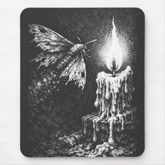 Motte zur Flamme — von BurnsInHell Mousepad (Vorne)