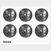 Motte zur Flamme — von BurnsInHell Runder Aufkleber (Blatt)