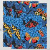 Motten auf blauem Hydrangea (Vorne/Hinten)