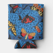 Motten auf blauem Hydrangea Dosenkühler (Vorderseite)