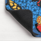 Motten auf blauem Hydrangea Mousepad (Ecke)