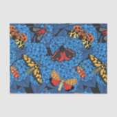 Motten auf blauem Hydrangea Seidenpapier (Vorderseite)