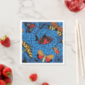 Motten auf blauem Hydrangea Serviette (Beispiel)