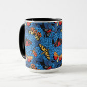 Motten auf blauem Hydrangea Tasse (Vorderseite Links)