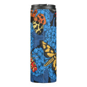 Motten auf blauem Hydrangea Thermosbecher (Rückseite)