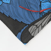Motten auf blauer Hortensie Fleecedecke (Ecke)