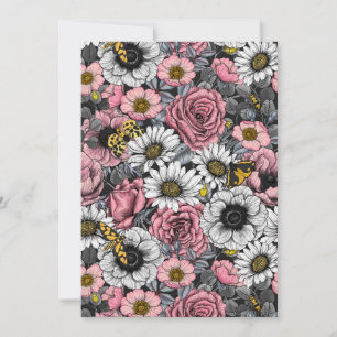 Motten auf der Blume mischen in Rosa und Grau