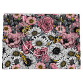 Motten auf der Blume mischen in Rosa und Grau Große Geschenktüte (Vorderseite)