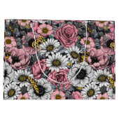 Motten auf der Blume mischen in Rosa und Grau Große Geschenktüte (Rückseite)