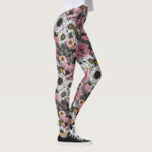 Motten auf der Blume mischen in Rosa und Grau Leggings (Rechts)