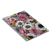 Motten auf der Blume mischen in Rosa und Grau Notizblock (Rechte Seite)