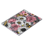 Motten auf der Blume mischen in Rosa und Grau Notizblock (Linke Seite)