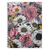 Motten auf der Blume mischen in Rosa und Grau Notizblock (Vorderseite)