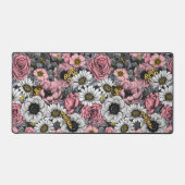 Motten auf der Blume mischen in Rosa und Grau Schreibtischunterlage (Vorderseite)