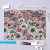 Motten auf der Blume mischen in Rosa und Grau Seidenpapier (Handwerk)