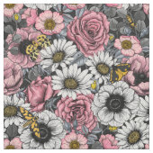 Motten auf der Blume mischen in Rosa und Grau Stoff (Muster)
