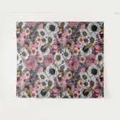 Motten auf der Blume mischen in Rosa und Grau Wandteppich (Vorderseite (Horizontal))