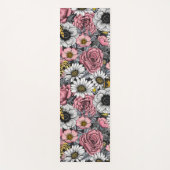 Motten auf der Blume mischen in Rosa und Grau Yogamatte (Vorderseite)