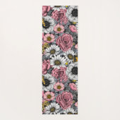 Motten auf der Blume mischen in Rosa und Grau Yogamatte (Rückseite)