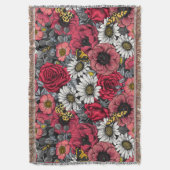 Motten auf der Blume mischen in Rot und Grau Decke (Vorderseite Vertikal)