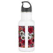 Motten auf der Blume mischen in Rot und Grau Edelstahlflasche (Rückseite)