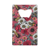 Motten auf der Blume mischen in Rot und Grau Geldbeutel Flaschenöffner (Rückseite)