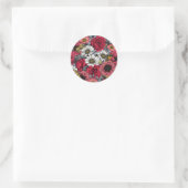 Motten auf der Blume mischen in Rot und Grau Runder Aufkleber (Tasche)