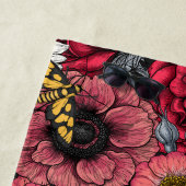 Motten auf der Blume mischen in Rot und Grau Strandtuch (Beispiel)