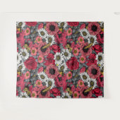 Motten auf der Blume mischen in Rot und Grau Wandteppich (Vorderseite (Horizontal))