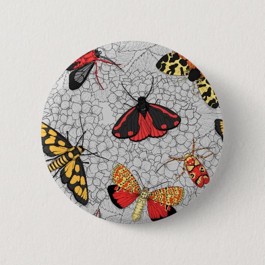 Motten auf Hydrangea Button (Vorderseite)