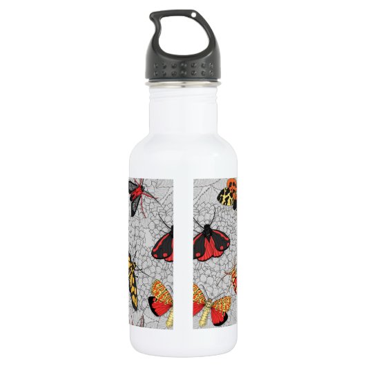 Motten auf Hydrangea Edelstahlflasche (Rückseite)