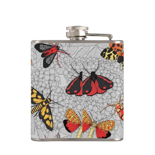 Motten auf Hydrangea Flachmann (Rückseite)