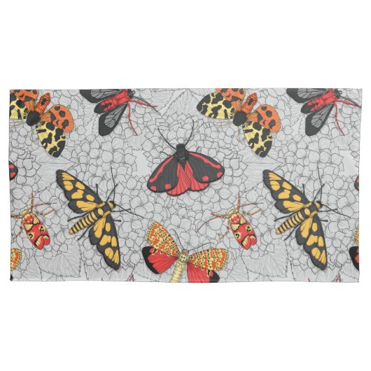 Motten auf Hydrangea Kissenbezug (Vorderseite-Links)