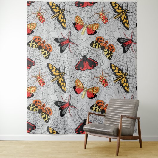 Motten auf Hydrangea Wandteppich (Beispiel)