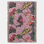 Motten auf rosa Hydrangea Decke (Vorderseite Vertikal)