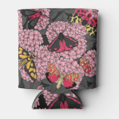 Motten auf rosa Hydrangea Dosenkühler (Vorderseite)