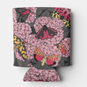 Motten auf rosa Hydrangea Dosenkühler (Rückseite)