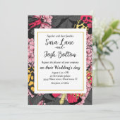 Motten auf rosa Hydrangea Einladung (Stehend Vorderseite)