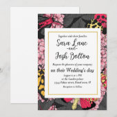 Motten auf rosa Hydrangea Einladung (Vorne/Hinten)