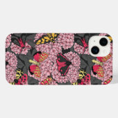 Motten auf rosa Hydrangea iPhone Hülle (Rückseite (Horizontal))