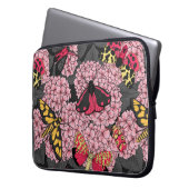 Motten auf rosa Hydrangea Laptopschutzhülle (Vorderseite Links)