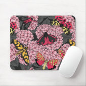 Motten auf rosa Hydrangea Mousepad (Mit Mouse)