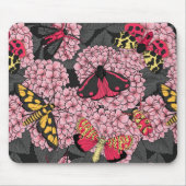 Motten auf rosa Hydrangea Mousepad (Vorne)