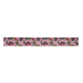 Motten auf rosa Hydrangea Satinband (Vorderseite)