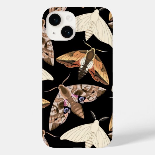 Motten auf schwarz Case-Mate iPhone hülle (Rückseite)
