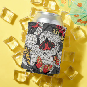 Motten auf weißem Hydrangea Dosenkühler